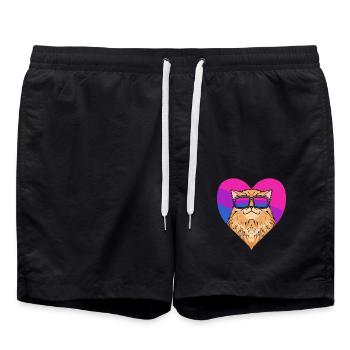 Bisexual Persian Cat Cat Gift - Swim Trunks - black - Front - AI Model Male 185 light (185cm)