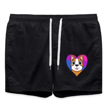 Bisexual Welsh Corgi Pembroke Dog Gift - Swim Trunks - black - Front - AI Model Male 185 light (185cm)