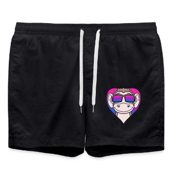 Bisexuell Affe Geschenk - Badeshorts - Schwarz - Vorne - AI Model Male 185 light (185cm)