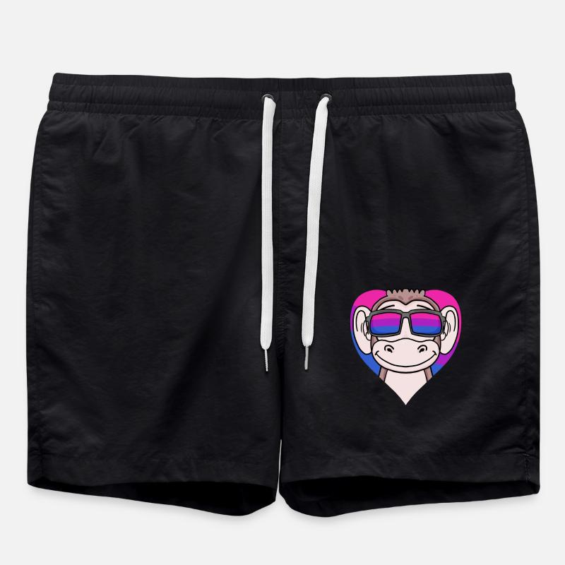 Bisexuell Affe Geschenk - Badeshorts - Schwarz