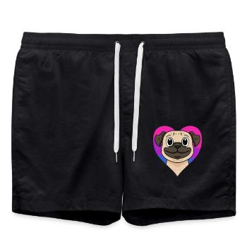 Cadeau de chien carlin bisexuel - Short de bain - noir - Devant - AI Model Male 185 light (185cm)