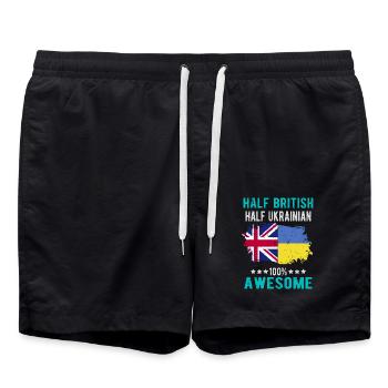 Moitié britannique moitié ukrainienne - Short de bain - noir - Devant - AI Model Male 185 light (185cm)