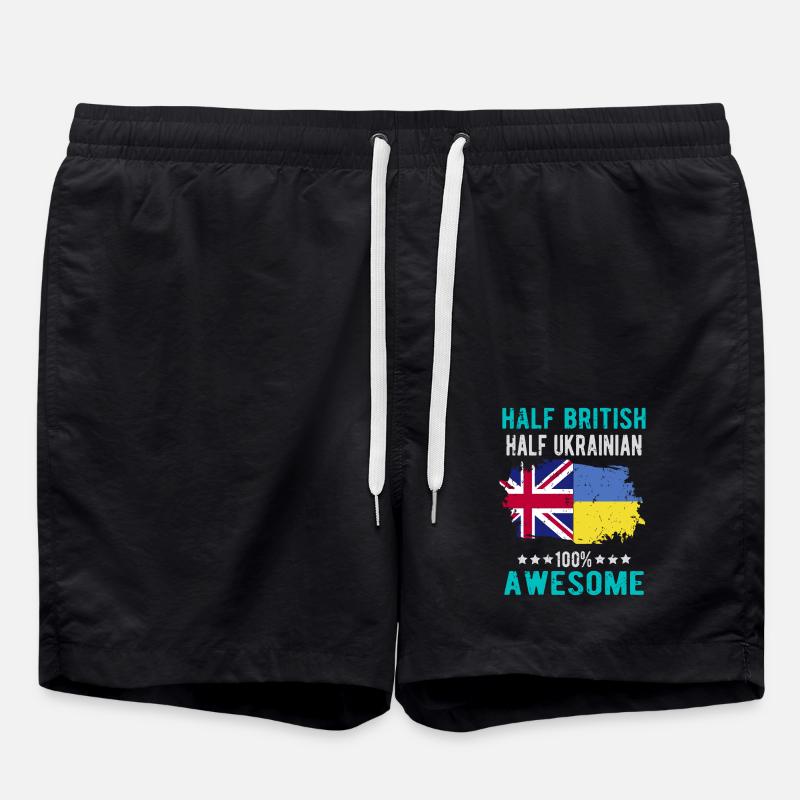 Halb Brite Halb Ukrainer - Badeshorts - Schwarz