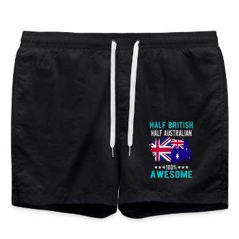 Moitié britannique moitié australien - Short de bain - noir - Devant - AI Model Male 185 light (185cm)