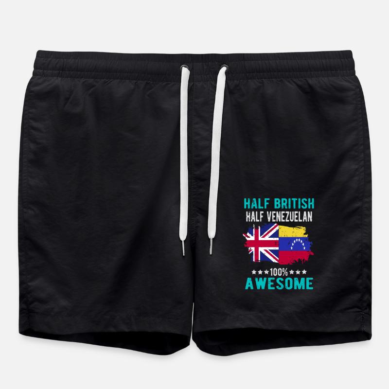 Half British Half Venezuelan - Swim Trunks - black