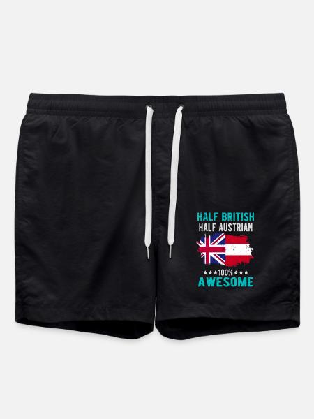 Half British Half Austrian - Swim Trunks - black