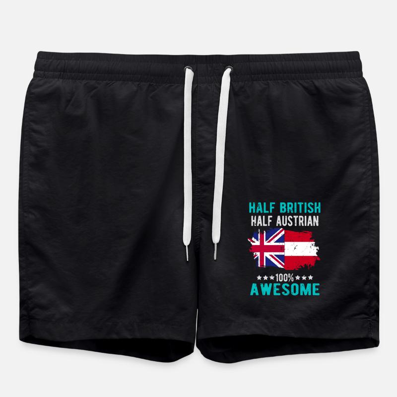 Half British Half Austrian - Swim Trunks - black