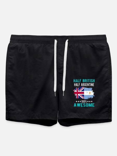 Half British Half Argentine - Swim Trunks - black