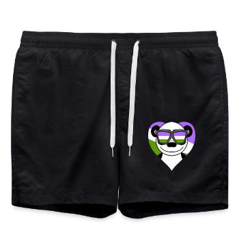 Genderqueer Panda - Short de bain - noir - Devant - AI Model Male 185 light (185cm)