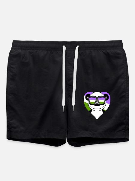Genderqueer Panda - Swim Trunks - black