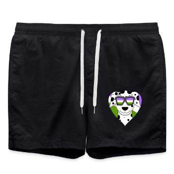Genderqueer Chien Lgbt Dalmatien - Short de bain - noir - Devant - AI Model Male 185 light (185cm)