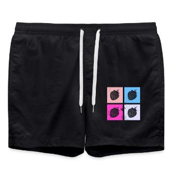 Strawberry Fruit Lover Retro Healthy Gift idea - Badeshorts - Schwarz - Vorne - AI Model Male 185 light (185cm)