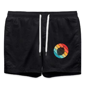 Strawberry Fruit Lover Retro Healthy Gift idea - Badeshorts - Schwarz - Vorne - AI Model Male 185 light (185cm)