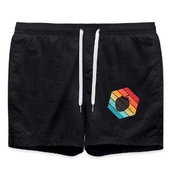 Strawberry Fruit Lover Retro Healthy Gift idea - Badeshorts - Schwarz - Vorne - AI Model Male 185 light (185cm)