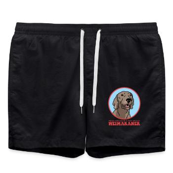 Weimaraner Dad Hundebesitzer Hunde Geschenk - Badeshorts - Schwarz - Vorne - AI Model Male 185 light (185cm)