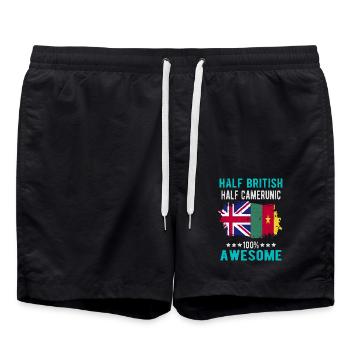Halb Brite Halb Kameruner - Badeshorts - Schwarz - Vorne - AI Model Male 185 light (185cm)