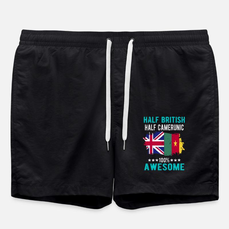 Half British Half Cameroonian - Swim Trunks - black