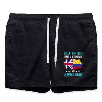 Moitié britannique moitié colombien - Short de bain - noir - Devant - AI Model Male 185 light (185cm)