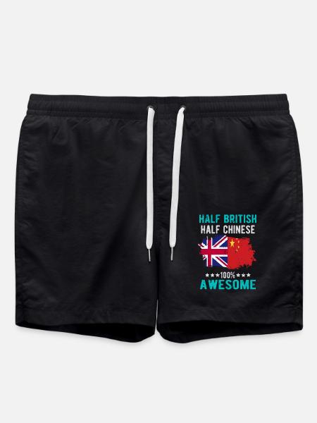 Half British Half Chinese - Swim Trunks - black