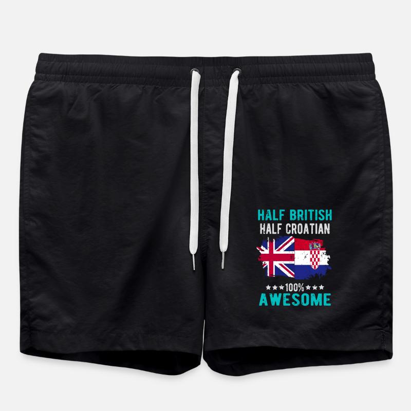Halb Brite Halb Kroate - Badeshorts - Schwarz