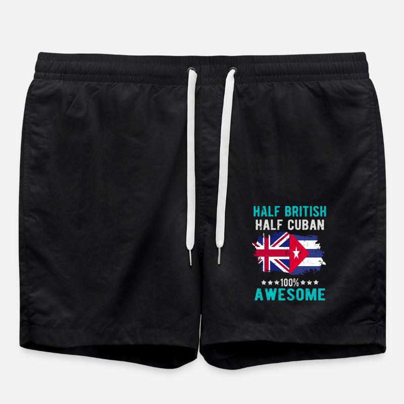 Half British Half Cuban - Swim Trunks - black