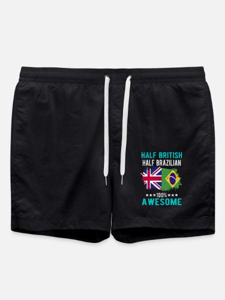 Half British Half Brazilian - Swim Trunks - black