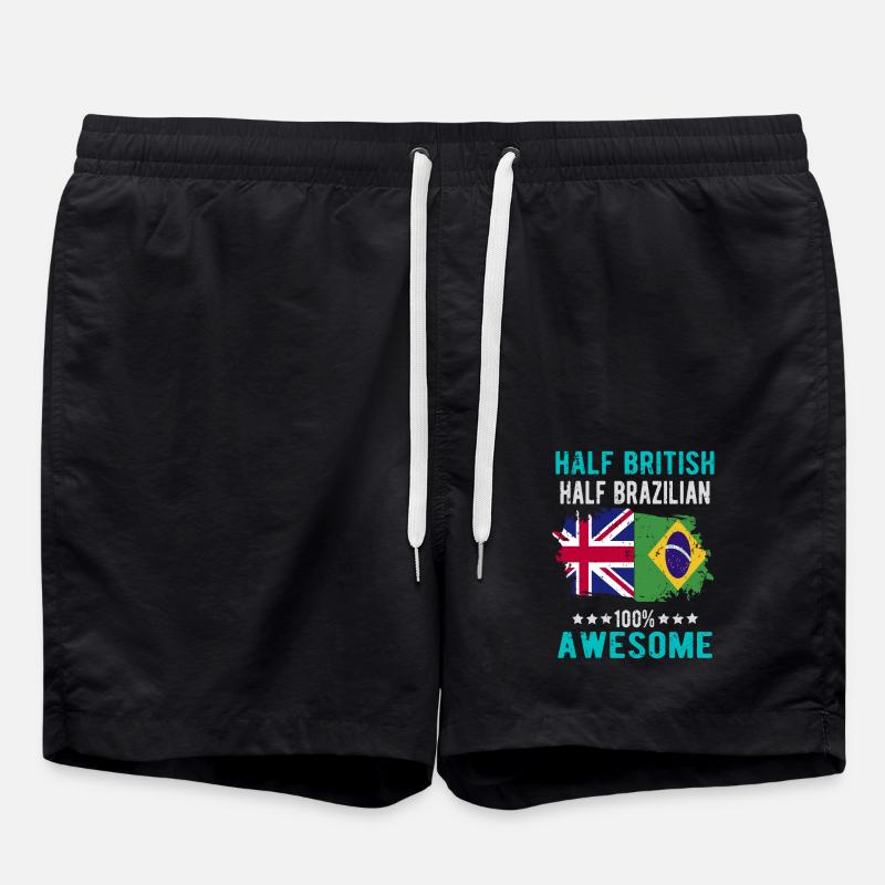Half British Half Brazilian - Swim Trunks - black