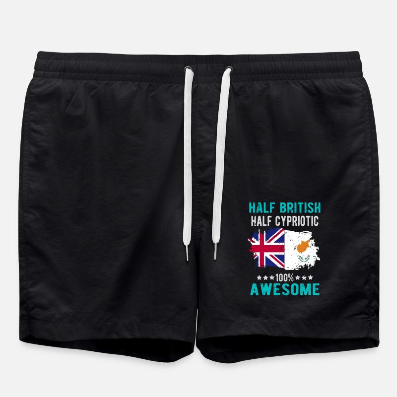 Half British Half Cypriot - Swim Trunks - black