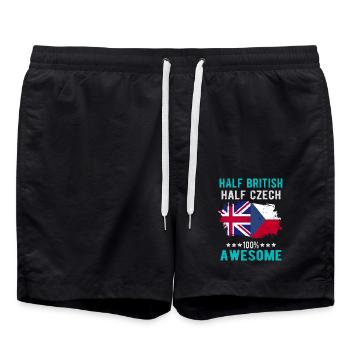 Moitié britannique moitié tchèque - Short de bain - noir - Devant - AI Model Male 185 light (185cm)