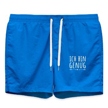 I am enough I am enough affirmation mindfulness - Swim Trunks - cobalt blue - Front
