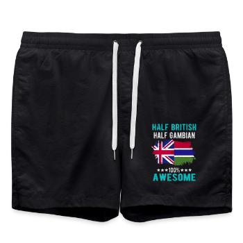 Moitié britannique moitié gambien - Short de bain - noir - Devant - AI Model Male 185 light (185cm)
