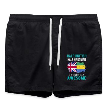 Half British Half Gabonese - Swim Trunks - black - Front - AI Model Male 185 light (185cm)