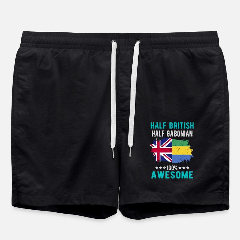 Half British Half Gabonese - Swim Trunks - black