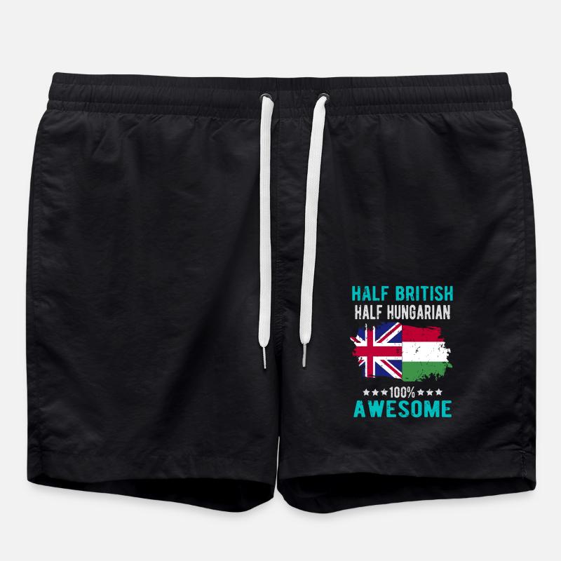 Half British Half Hungarian - Swim Trunks - black