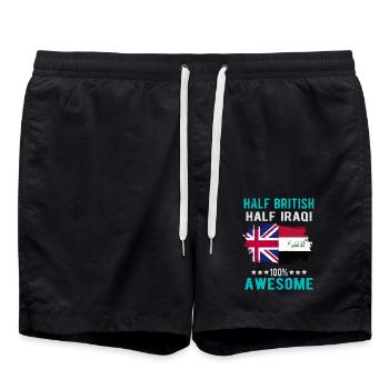 Moitié britannique moitié Iraki - Short de bain - noir - Devant - AI Model Male 185 light (185cm)