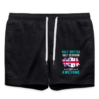Halb Brite Halb Georgier - Badeshorts - Schwarz - Vorne - AI Model Male 185 light (185cm)