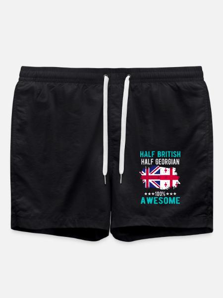Half British Half Georgian - Swim Trunks - black