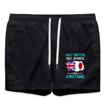 Halb Brite Halb Japaner - Badeshorts - Schwarz - Vorne - AI Model Male 185 light (185cm)