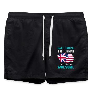 Halb Brite Halb Libyer - Badeshorts - Schwarz - Vorne - AI Model Male 185 light (185cm)