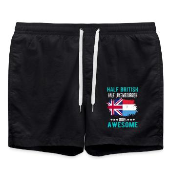 Halb Brite Halb Luxemburger - Badeshorts - Schwarz - Vorne - AI Model Male 185 light (185cm)