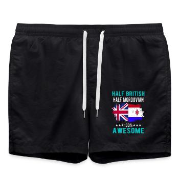 Halb Brite Halb Mordwinen - Badeshorts - Schwarz - Vorne - AI Model Male 185 light (185cm)