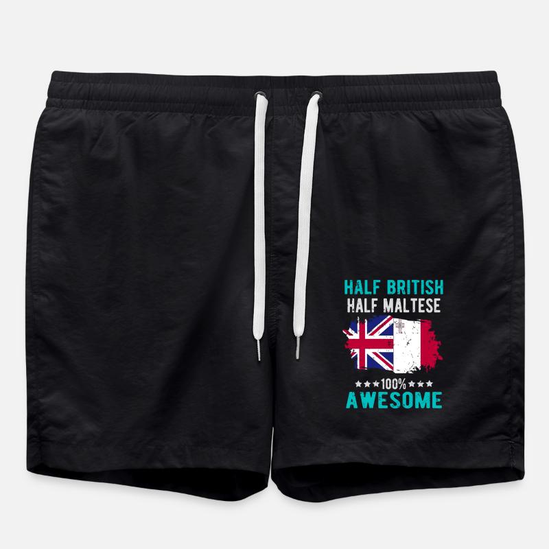 Half British Half Mateser - Swim Trunks - black