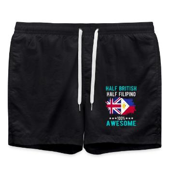 Halb Brite Halb Philippiner - Badeshorts - Schwarz - Vorne - AI Model Male 185 light (185cm)