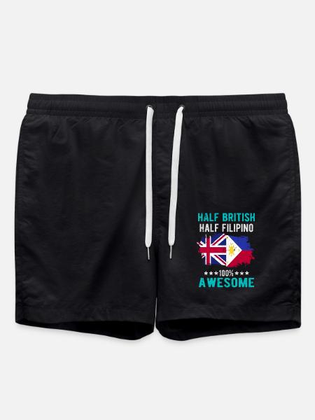 Half British Half Filipino - Swim Trunks - black