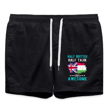 Moitié britannique moitié tadjik - Short de bain - noir - Devant - AI Model Male 185 light (185cm)