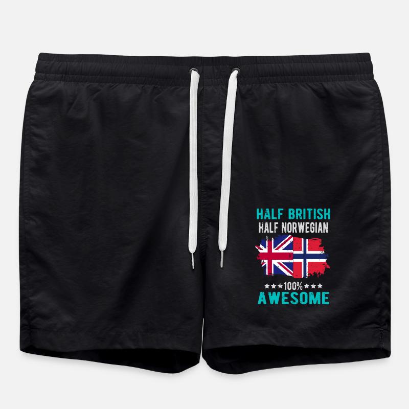 Halb Brite Halb Norweger - Badeshorts - Schwarz