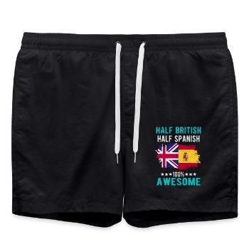 Halb Brite Halb Spanier - Badeshorts - Schwarz - Vorne - AI Model Male 185 light (185cm)