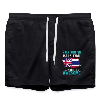 Halb Brite Halb Thailänder - Badeshorts - Schwarz - Vorne - AI Model Male 185 light (185cm)