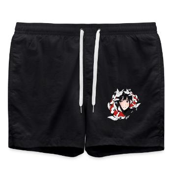 Anime Otaku Koi - Short de bain - noir - Devant - AI Model Male 185 light (185cm)