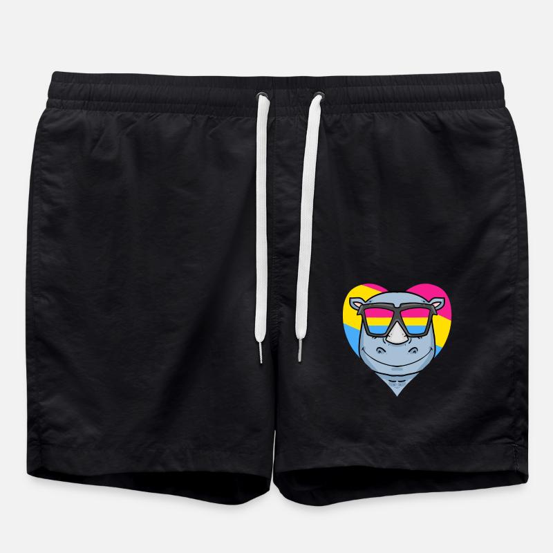 Pansexual Rhino Gift - Swim Trunks - black